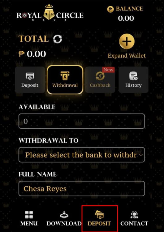 Royal Circle Club Casino How to Withdraw