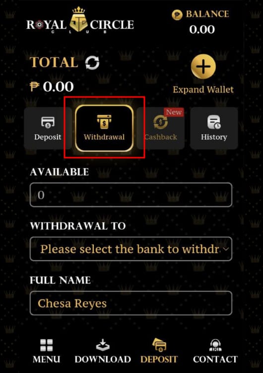 Royal Circle Club Casino How to Withdraw